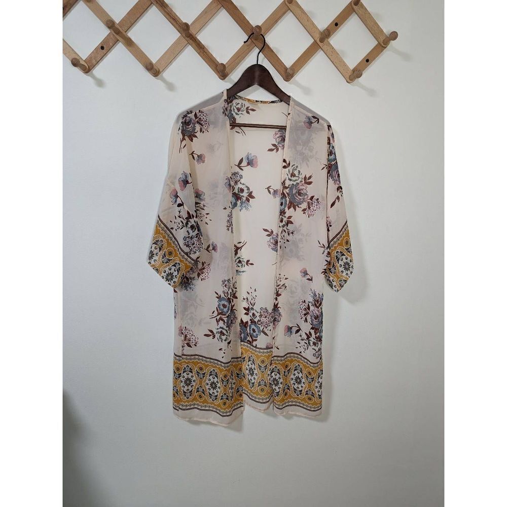 I Joah Premium Floral Kimono Wrap Swim Coverup One Size